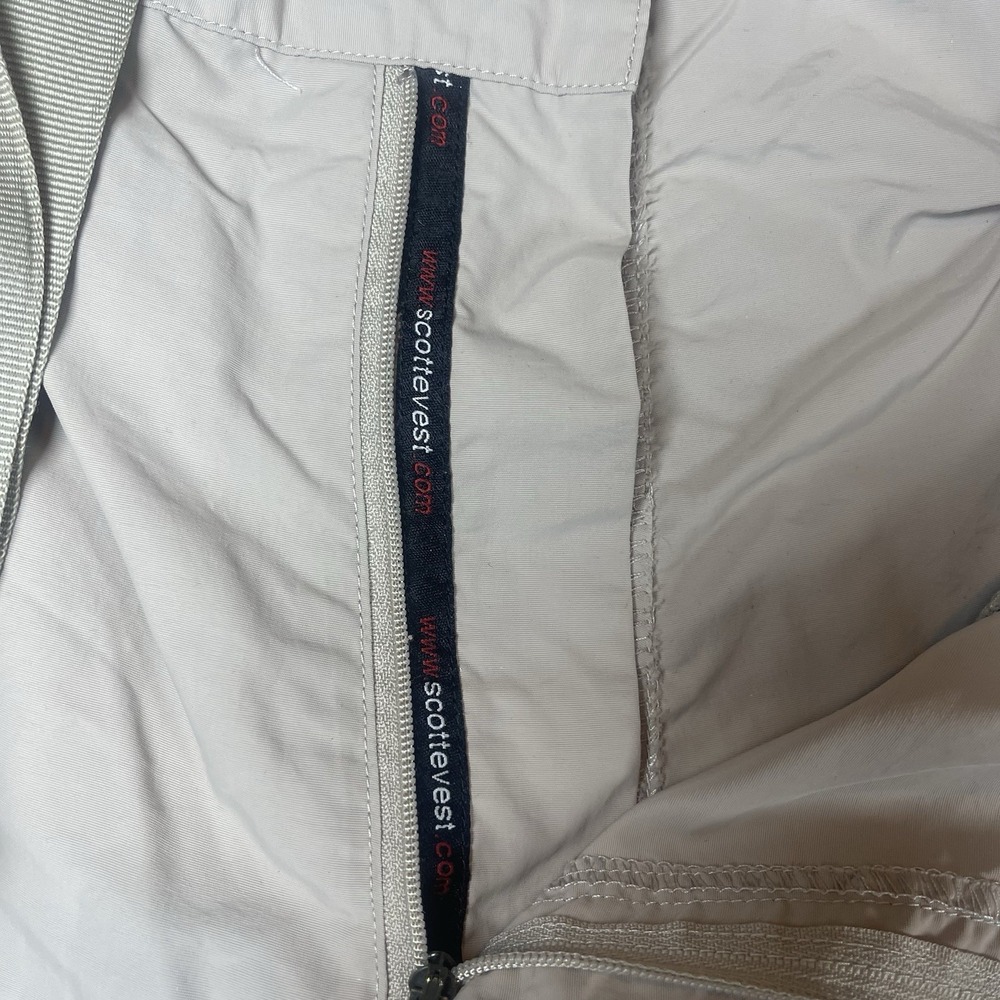 SCOTTeVEST Shorts Men's 40 Khaki TEC Belted Pockets Outdoors Nylon 7" Inseam - Picture 6 of 13